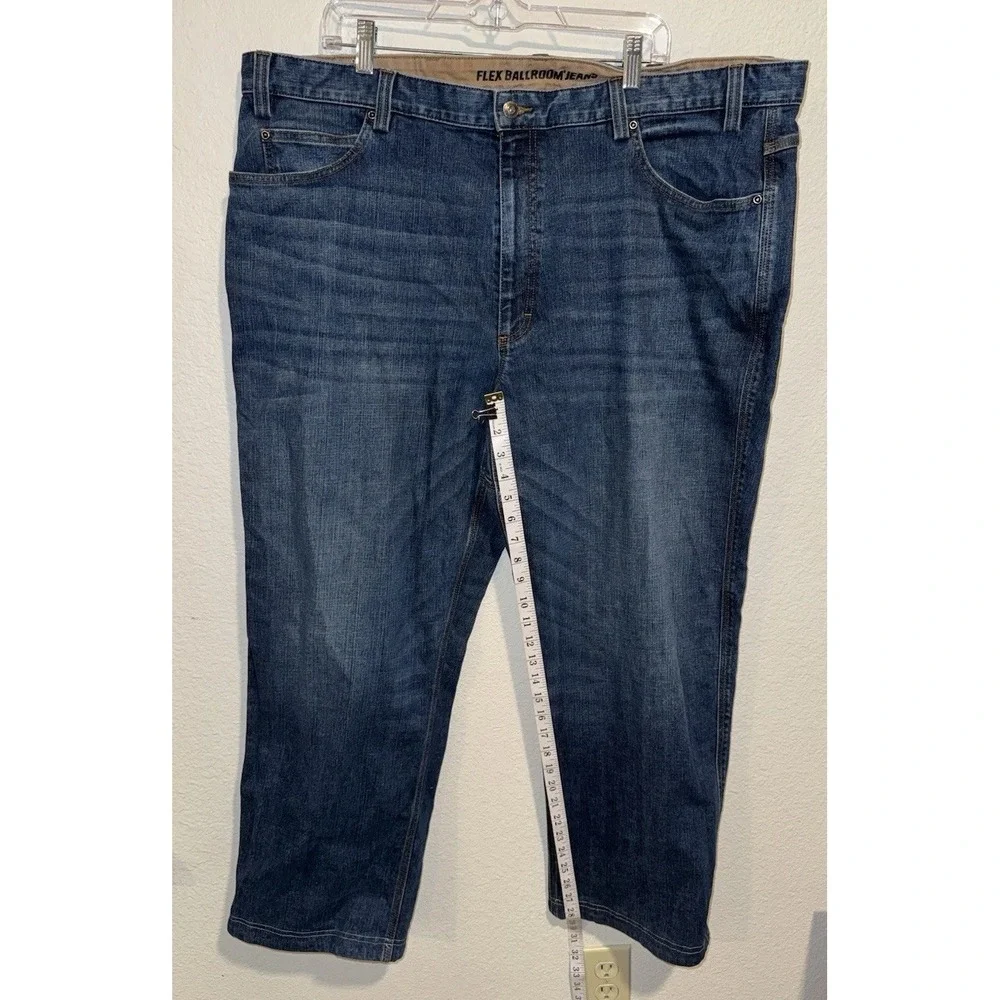 Duluth Trading Co Flex Ballroom Jeans Mens Size 44x29 Relaxed Fit HEMMED Read